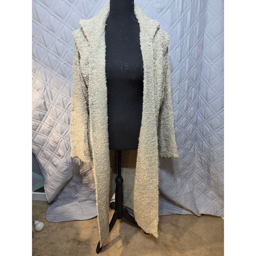 Maria Rodriguez Chicago Cream Boucle Knit Longline Duster Cardigan Sweater